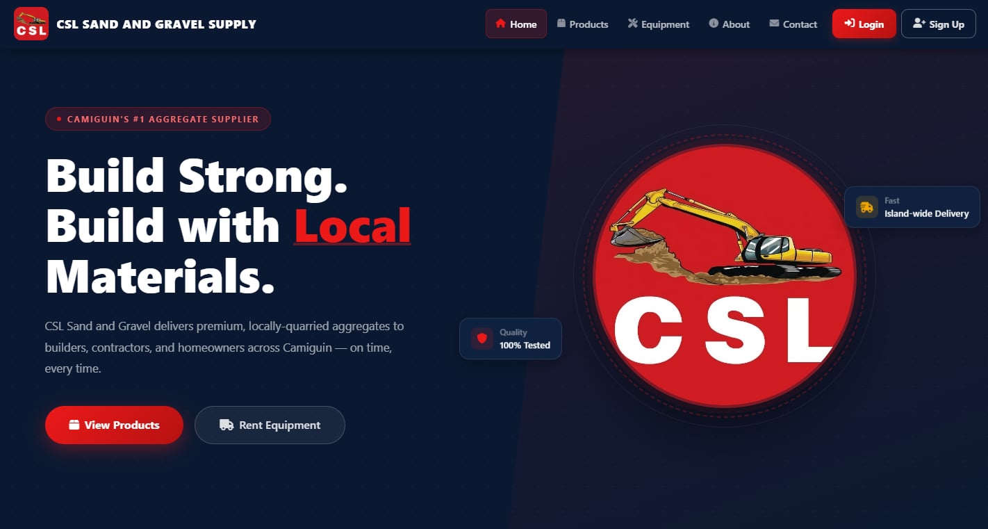 CSL Sand and Gravel Supply Website